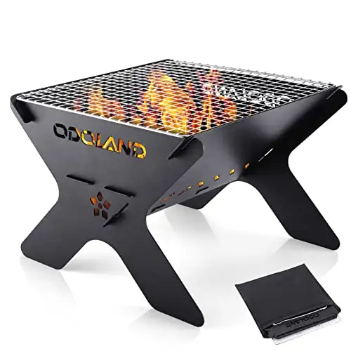 (New)Odoland Camping Fire Pit, Portable Fire Pit for Camping, 2