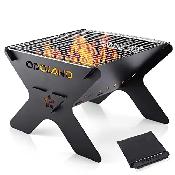 (New)Odoland Camping Fire Pit, Portable Fire Pit for Camping, 2
