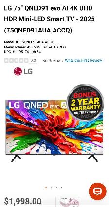 LG 75" Mini-LED 4K Smart TV Discount