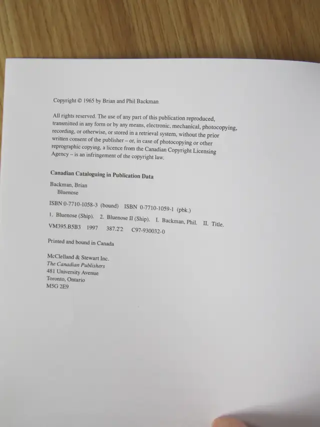 BLUENOSE by Brian & Phil Bachman - 1996 SC - Photo 4