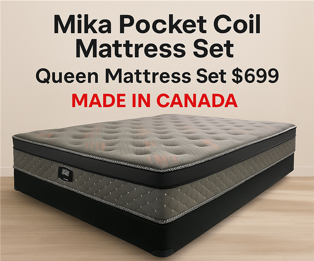 Queen Pocket Coil Mattress Set On Sale Now