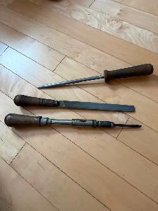 Vintage Ratcheting Screwdriver ,Knife Sharpener, File