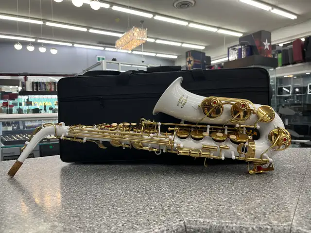 Glory White Laquer E Flat Alto Saxophone - Photo 2