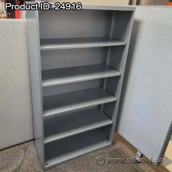 Teknion Metal 5 Shelf Bookshelf Bookcase w/ Adjustable Shelves