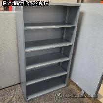 Teknion Metal 5 Shelf Bookshelf Bookcase w/ Adjustable Shelves