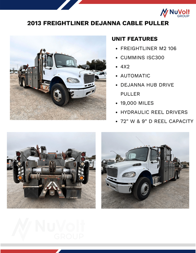 2013 Freightliner M2-106 Dejanna Cable Puller