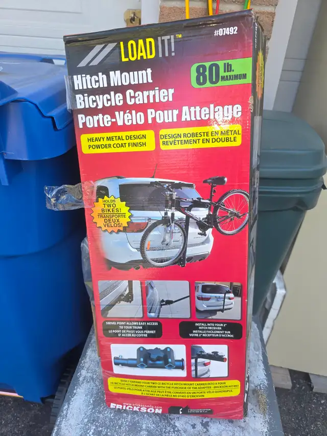 Erickson 2 Bicycle Hitch Mount Carrier 80lbs. Heavy Metal Design - Photo 7