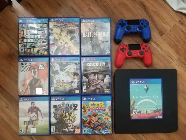 PlayStation 4 1TB with 2 controllers 10  games