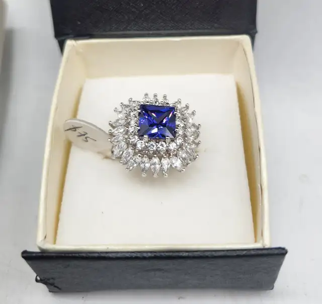 .925 Silver Rings: Diamonds, Topaz, Moonstone... - Photo 3