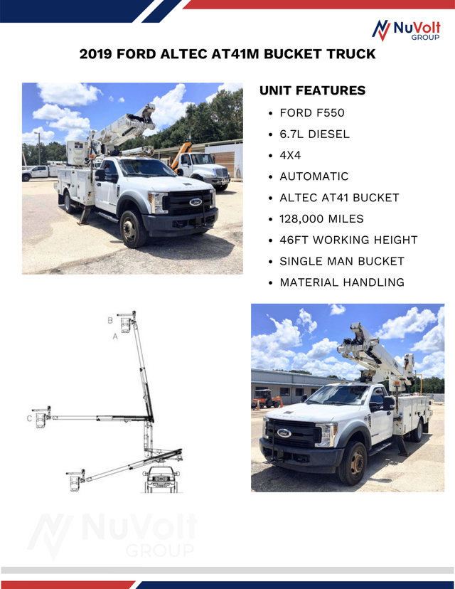 2019 Ford F550 Altec AT41M Bucket Truck
