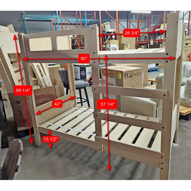 Wooden Bunk Bed 80'x42' - Photo 2