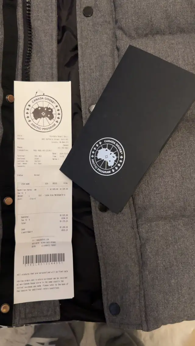 Canada Goose MacMillan Wool Parka (Grey/Large) - Photo 4