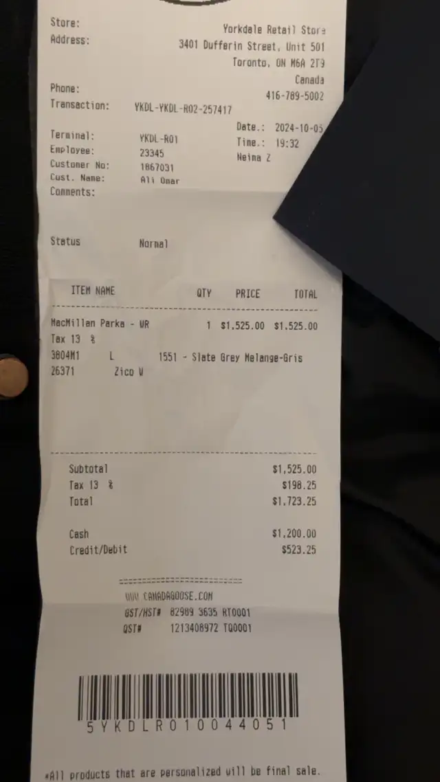 Canada Goose MacMillan Wool Parka (Grey/Large) - Photo 5