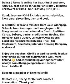 Condo for Sale- Aspen Park, near Gimli