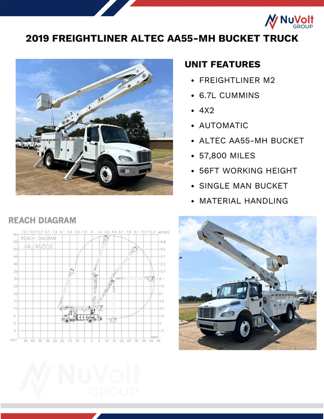 2019 Freightliner M2 Altec AA55-MH Bucket Truck