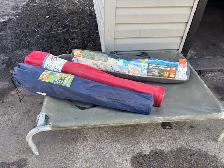 Camping chairs and sun shade