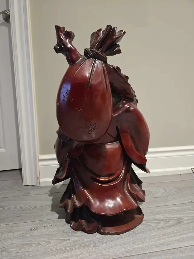 Heavy Red Resin Happy Laughing Lucky Buddha Statue - Photo 3