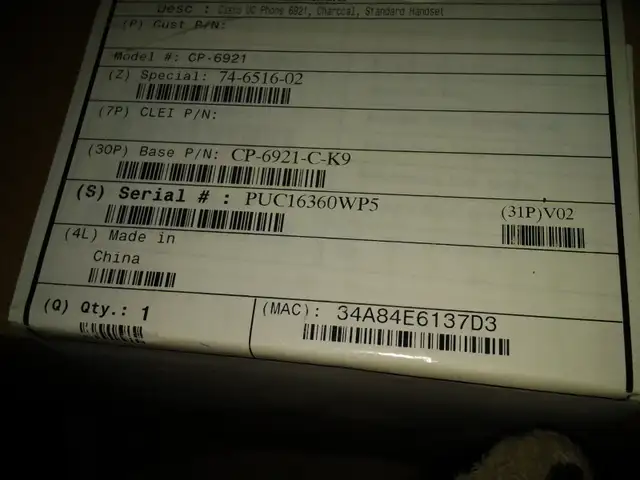 New Cisco 6921 IP VOIP Desktop Phone CP-6921-C-K9 MANY 500  voip - Photo 2