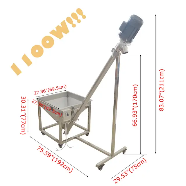 Used Inclined Helical Conveyor Screw Feeding Machine 056005