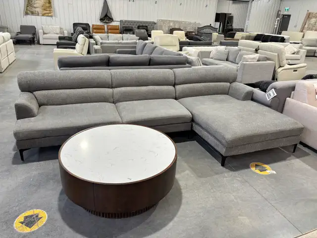 Grey mid century modern sectional