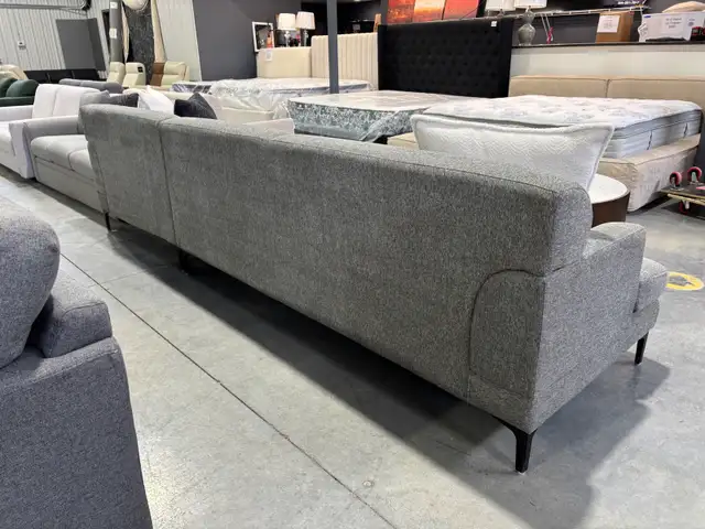 Grey mid century modern sectional - Photo 2