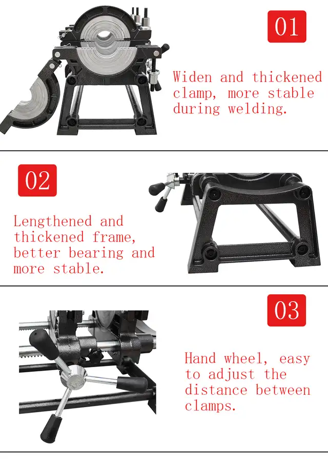 Used  2.48'-6.30' 4 Clamps Pipe Fusion Welder 110V 145019 - Photo 5