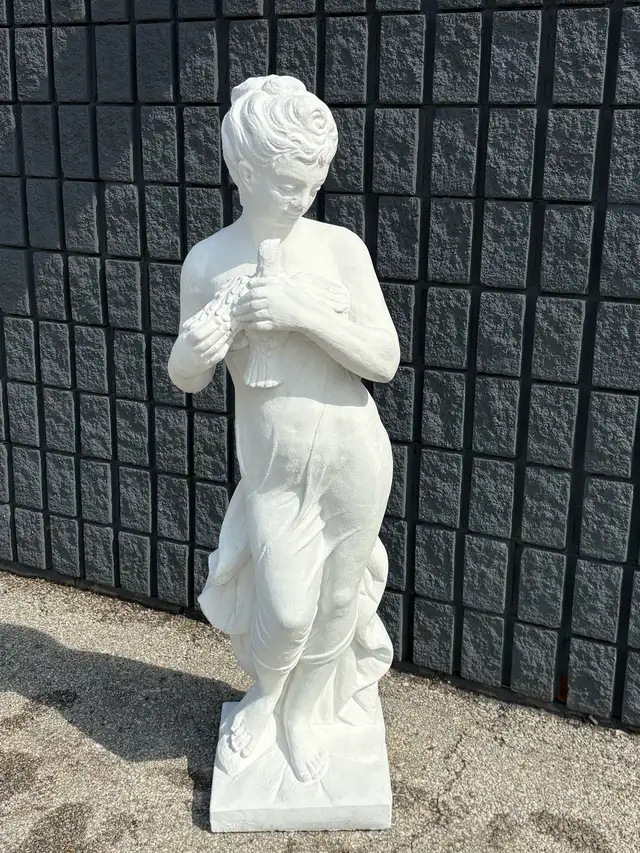 54" Classical Maiden Statue w/ Dove Concrete Garden - Photo 2