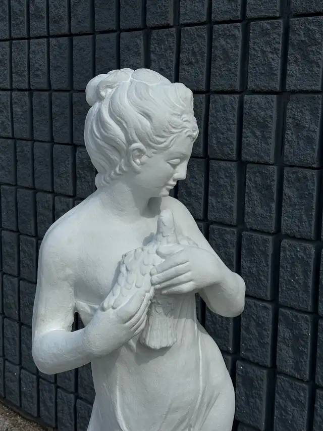 54" Classical Maiden Statue w/ Dove Concrete Garden - Photo 3