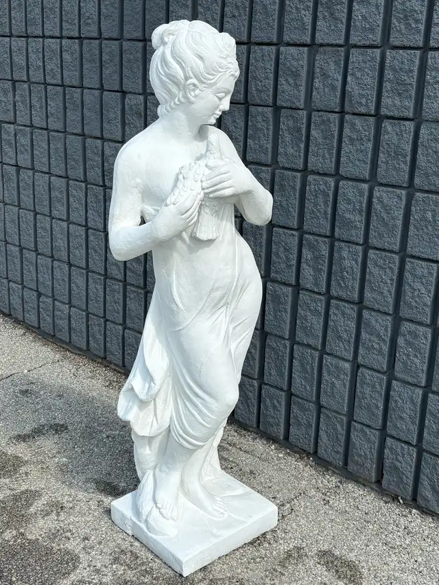 54" Classical Maiden Statue w/ Dove Concrete Garden - Photo 4
