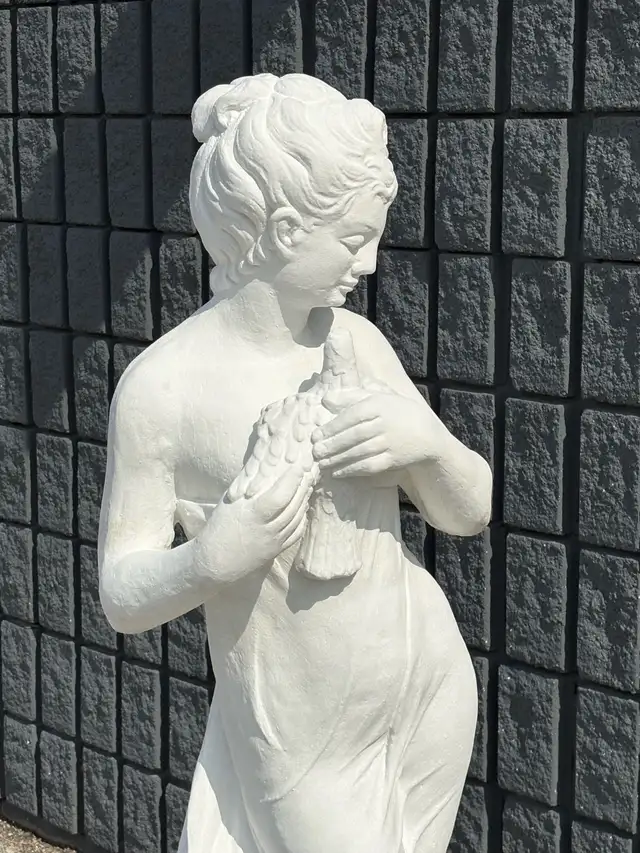 54" Classical Maiden Statue w/ Dove Concrete Garden - Photo 5