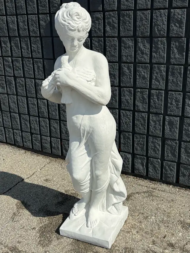 54" Classical Maiden Statue w/ Dove Concrete Garden - Photo 9