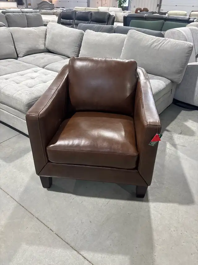 Brown leather arm chair