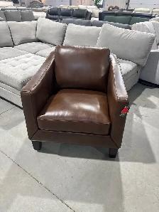 Brown leather arm chair
