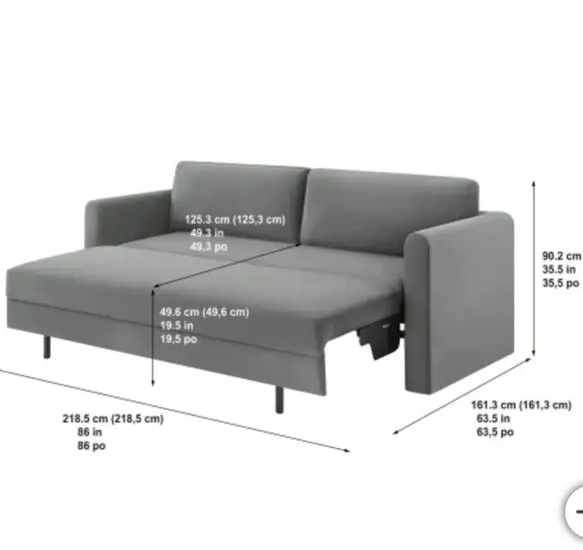 Grey fabric sofabed - Photo 4