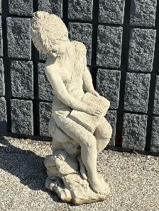Girl Reading Garden Statue Cast Stone Outdoor Decor 32"