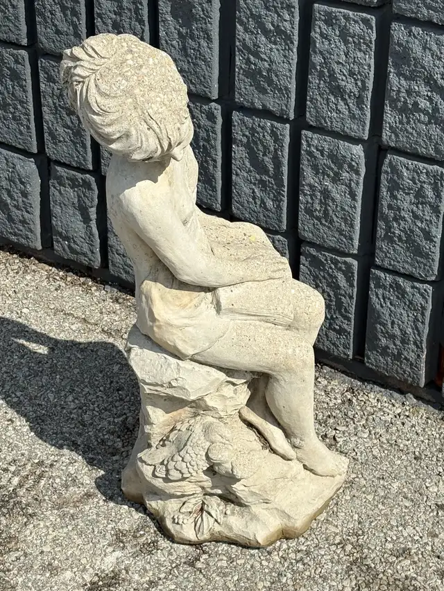 Girl Reading Garden Statue Cast Stone Outdoor Decor 32" - Photo 8