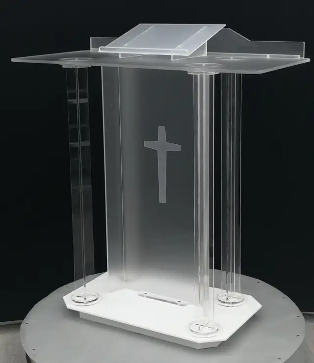 Acrylic Podium Pulpits Churches Plexiglass Lectern 220619 - Photo 3