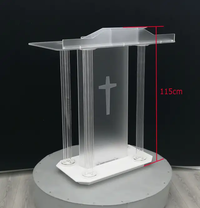 Acrylic Podium Pulpits Churches Plexiglass Lectern 220619 - Photo 10
