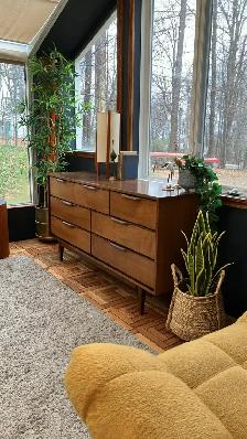 Mid century. TEAK TECK Lampe / Crédence, buffet, commode, bahut,
