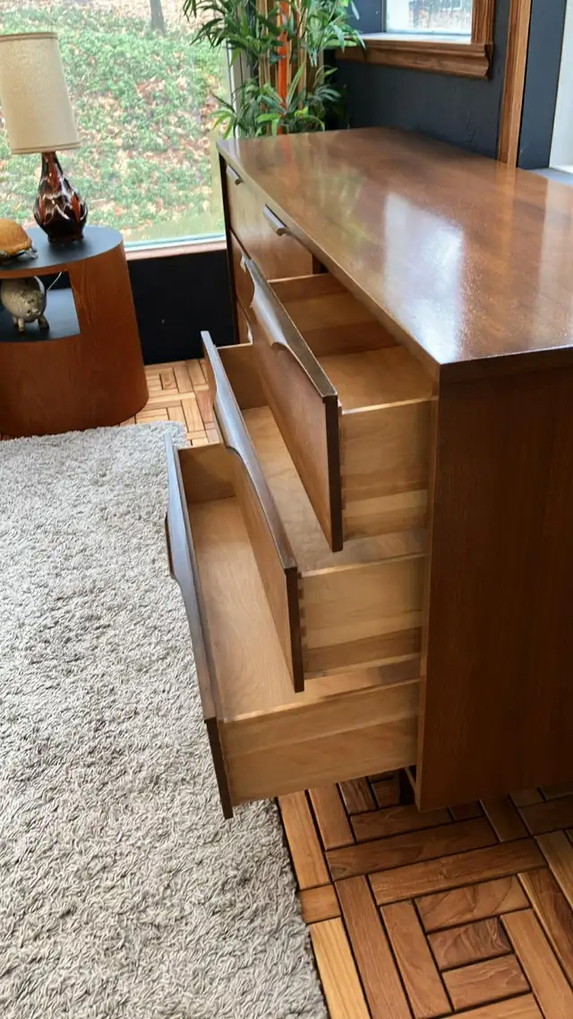 Mid century. TEAK TECK Lampe / Crédence, buffet, commode, bahut, - Photo 5