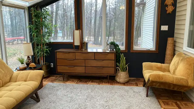 Mid century. TEAK TECK Lampe / Crédence, buffet, commode, bahut, - Photo 9