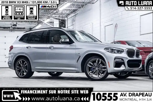 2018 BMW X3 M40i xDrive TOIT PANO/CARPLAY/HUD/MAGS 21'/CAMERA