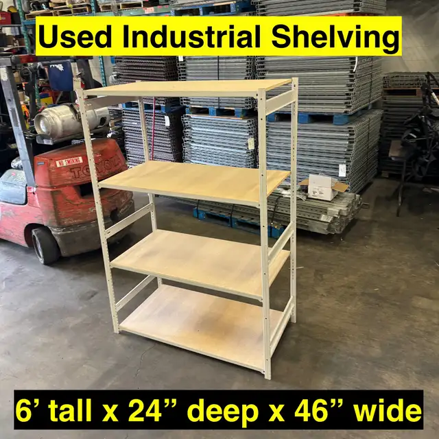Used industrial shelving  6' & 12' tall / 24'deep  x 46' wide - Photo 2