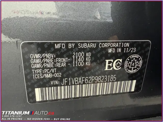 2023 Subaru WRX Sport Manual AWD-Sunroof-11.6' Screen-Blind Spot - Photo 44