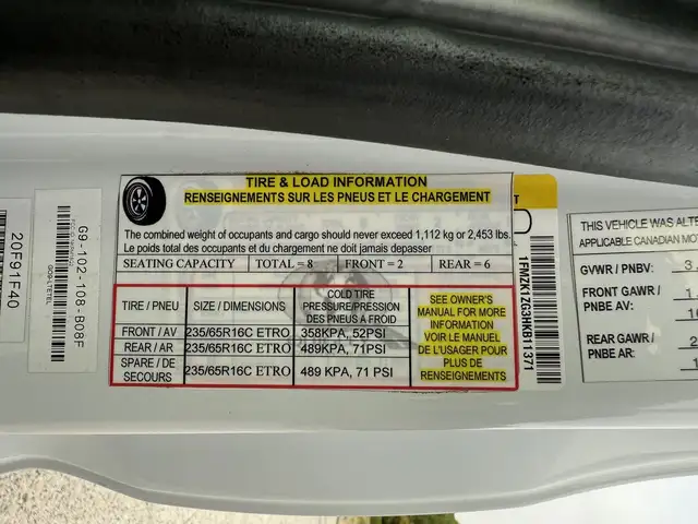 2017 Ford Transit 150 XLT 4X4 8 Passenger Cargo Van - Photo 54