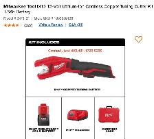 Milwaukee Tool M12 12-Volt Lithium-Ion Cordless Copper Tubing