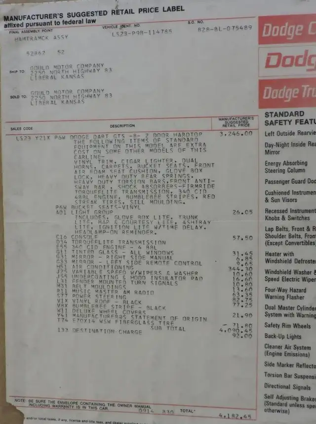 1969 Dodge Dart 340 GTS Automatic A/C Numbers Matching USA Car - Photo 20