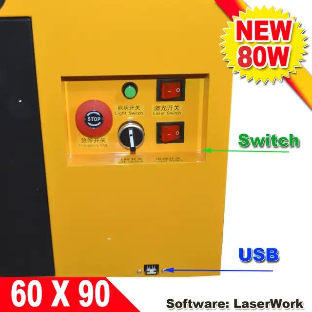 80W 6090 CO2 Laser Engraver Machine DSP controller Work 130154 - Photo 9