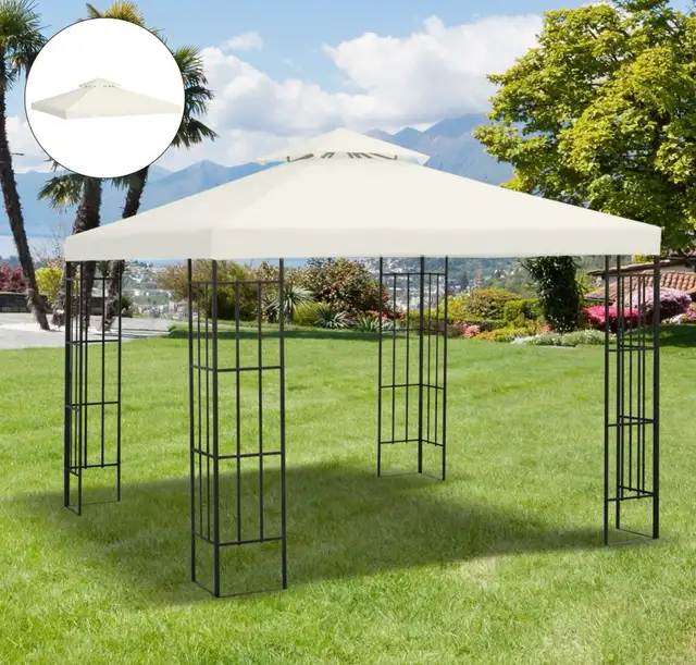 Outsunny 2-Tier Gazebo Replacement Canopy Top – 9.8’ x 9.8’
