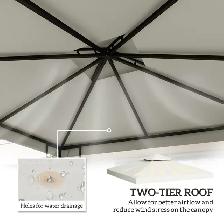 Outsunny 2-Tier Gazebo Replacement Canopy Top – 9.8’ x 9.8’ - Photo 4